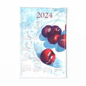 Plums Tea Towel  Calendar 2024