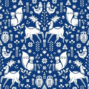 Whimsical Scandinavian Folk  With Cute Forest Animals