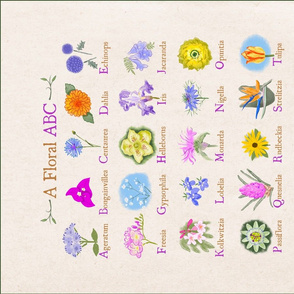 Floral ABC Tea Towel