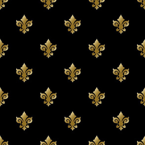 Fleur de Lis gold on black