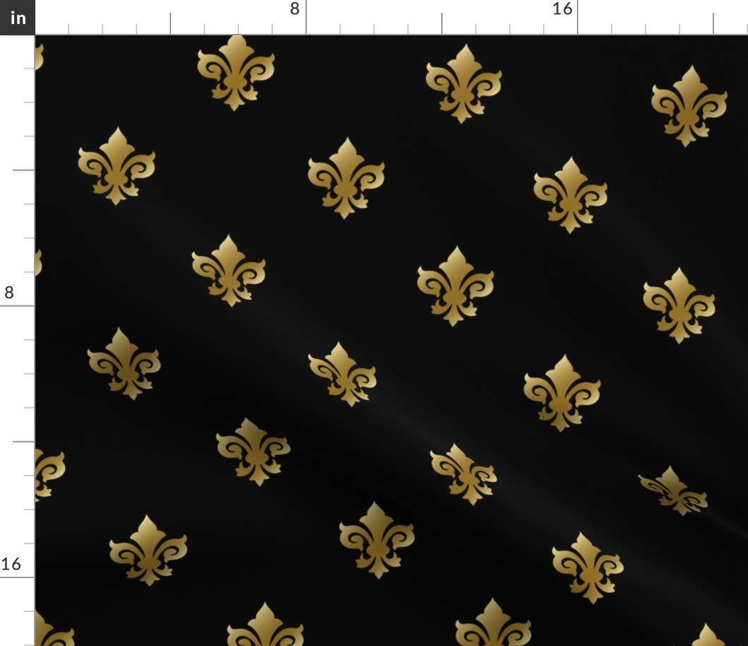 Fleur de Lis gold on black