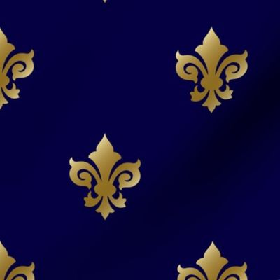 fleur de lis gold on blue 