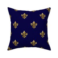 fleur de lis gold on blue 