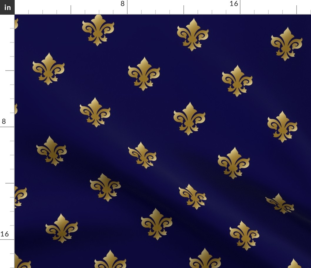 fleur de lis gold on blue 