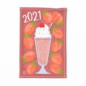 2021 Tea Towel - Strawberry Milkshake
