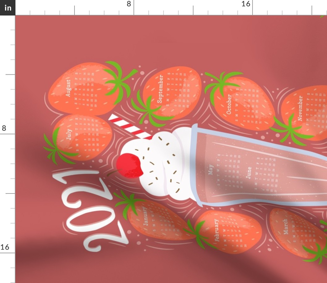 2021 Tea Towel - Strawberry Milkshake