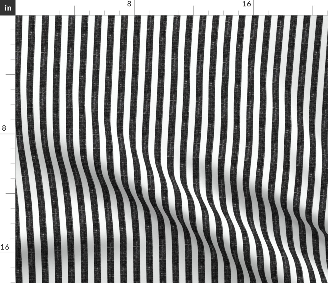 Washed Black 3/8" Striped Fabric