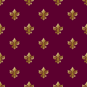 Fleur de lis Gold on Magenta 77