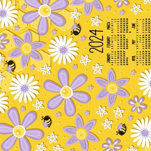  2024 Busy Bee Tea Towel Calendar