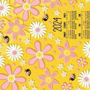  2024 Busy Bee Tea Towel Calendar