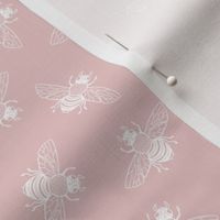 Ditsy Bees, Powder Pink // standard