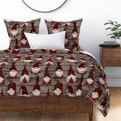 Red Buffalo Plaid Gnomes on BarnWood - large scale