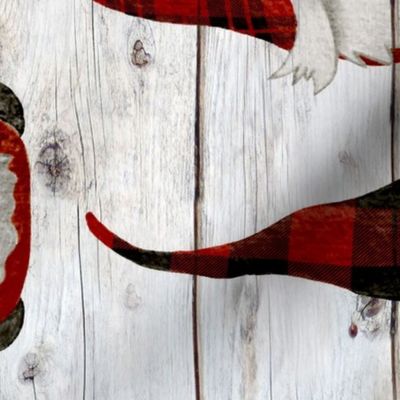 Red Buffalo Plaid Gnomes on Shiplap rotated - large scale