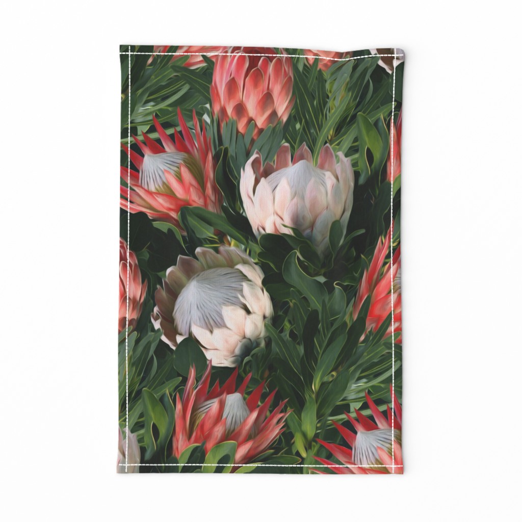 Lush Protea Botanical with Olive Green Leaves - large