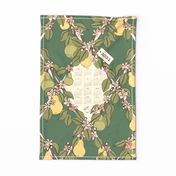 2021 Pear Trellis Tea Towel