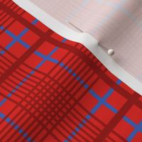 Checkered Maasai shuka inspired pattern  in red and blue