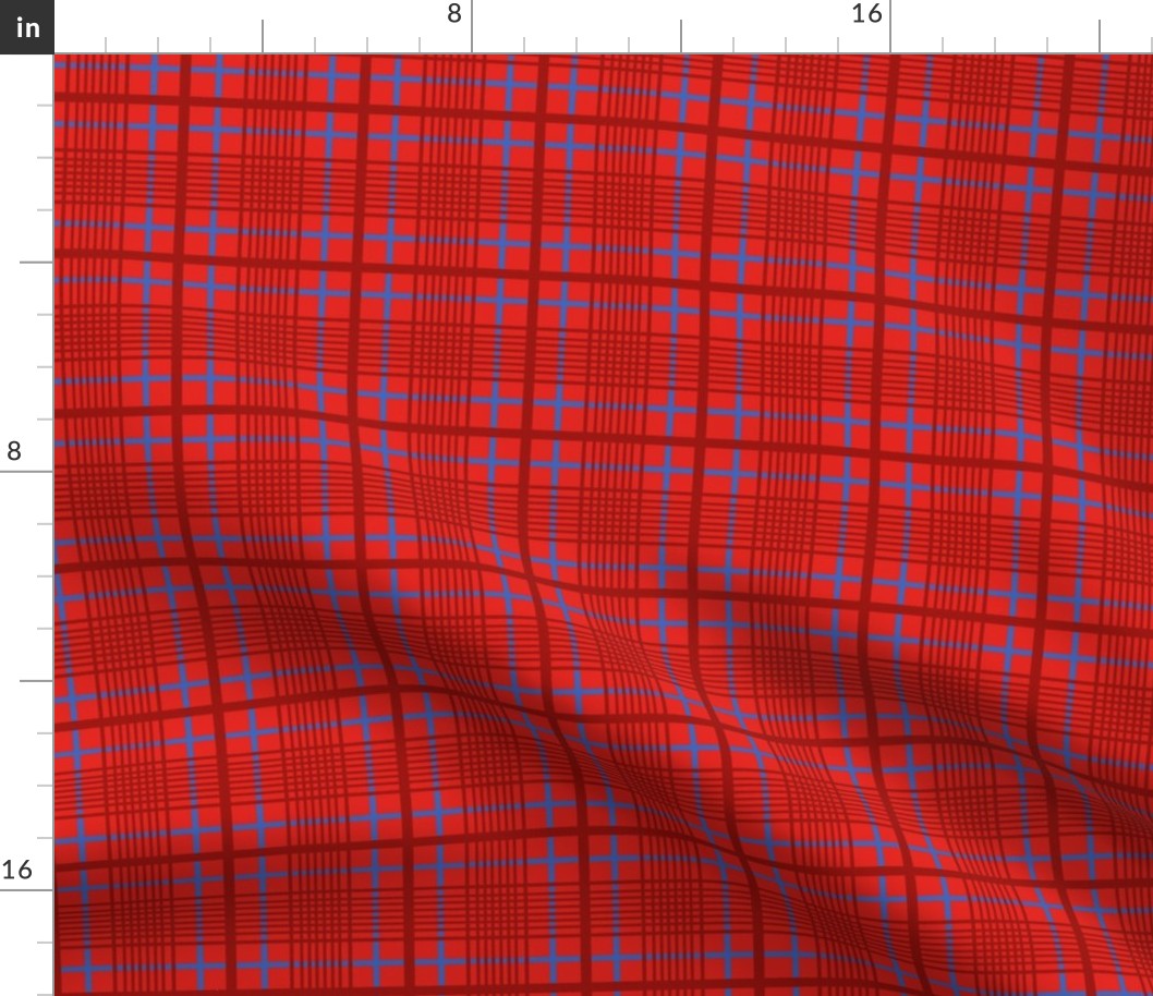 Checkered Maasai shuka inspired pattern  in red and blue
