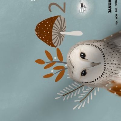 owl calendar- mint 2024