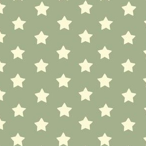 Cream stars on light green