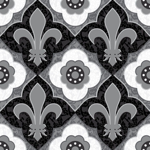 fleur de regency grayscale