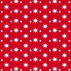  White Stars and Dots on Red 