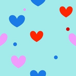 Colored Hearts and Dots