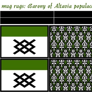 mug rugs: Barony of Altavia (SCA)