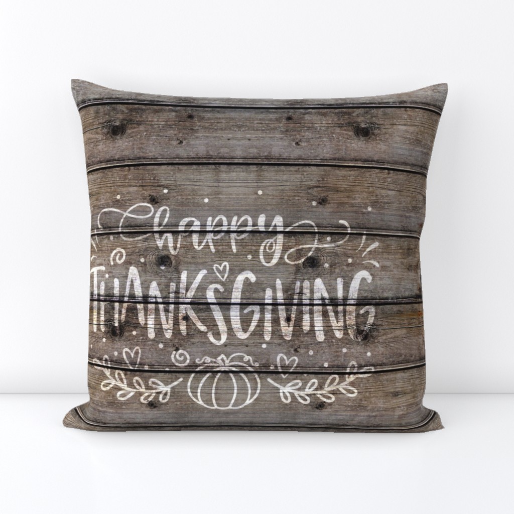 Happy Thanksgiving on barn wood - 18 inch square