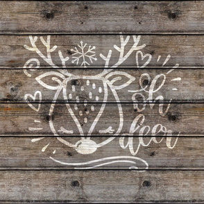 Oh Deer Version 2 on barnwood - 18 inch square