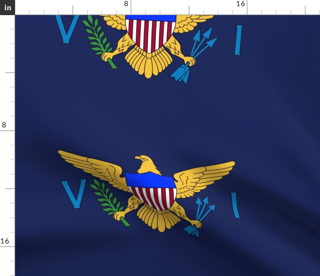 US Virgin Islands flag, 12x18"navy blue panel