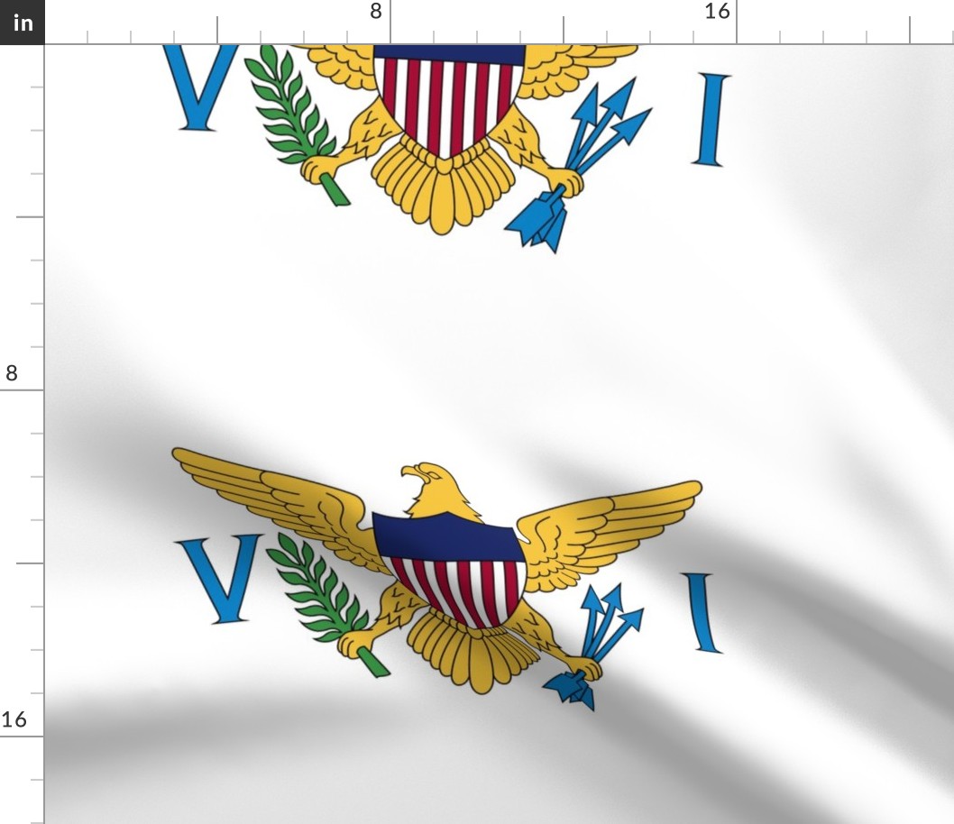 US Virgin Islands flag, 12x18" white panel