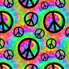 Peace Signs on Rainbow Tie Dye
