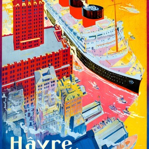 85-9 French Line Travel Poster