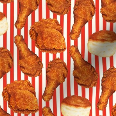 Fried Chicken & Biscuit - Red & White Stripe
