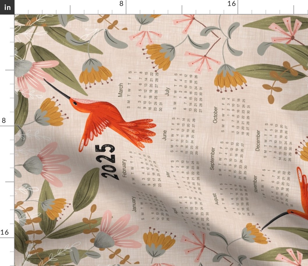 2025 Present Lightness Hummingbird Fabric Spoonflower