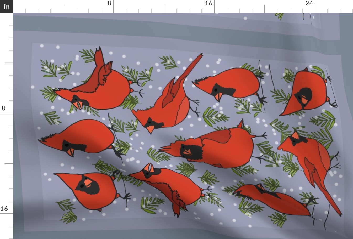 Red Cardinals in Winter