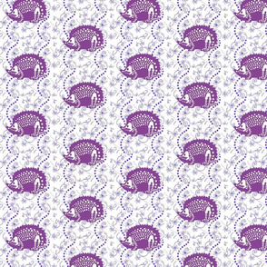 Hedgehogs in Purple Field