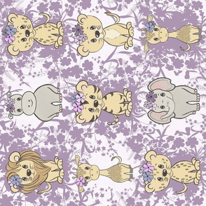 Safari Animals for the Little Prince in Amethyst - rotated