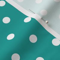 Small scale // Pyjama dots // white on green