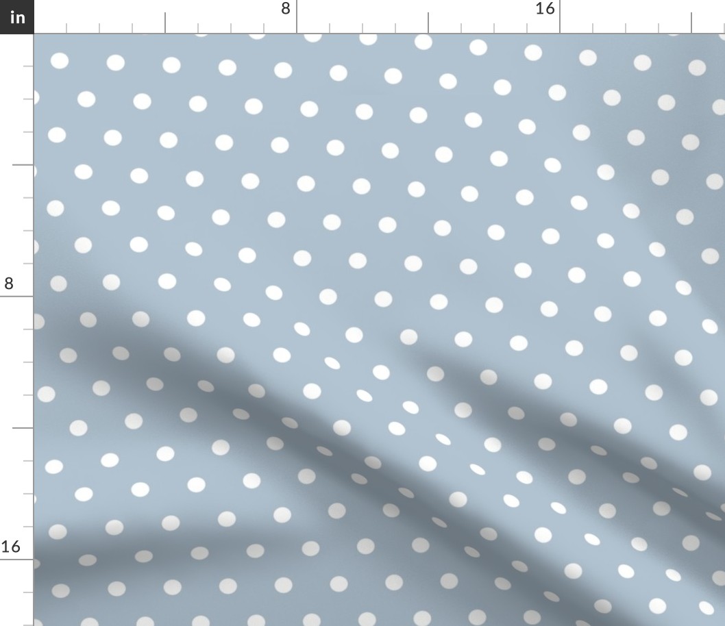 Small scale // Pyjama dots // white on pastel blue