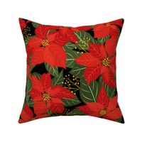 Poinsettia Winter Floral Large Scale