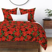 Poinsettia Winter Floral Large Scale