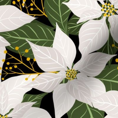 White Poinsettia Winter Floral Large Scale