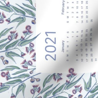 2021 calendar tea towel - girl & possum