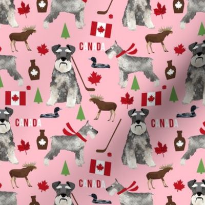 schnauzer canada fabric - dogs in canada - pink