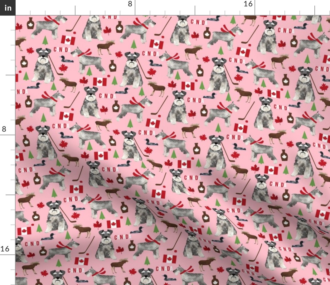 schnauzer canada fabric - dogs in canada - pink