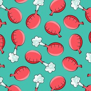 wind cushions -  flatulence humor - gag gift - red on teal - LAD20