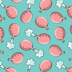 wind cushions -  flatulence humor - gag gift - pink on aqua - LAD20