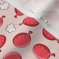 wind cushions -  flatulence humor - gag gift - red on pink - LAD20