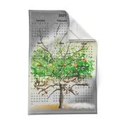 Orange tree tea towel